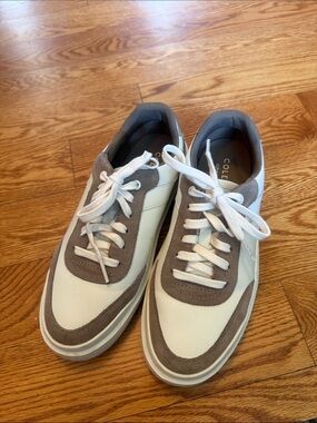 Cole Haan White and Gray Men’s Leather & Suede Sneakers